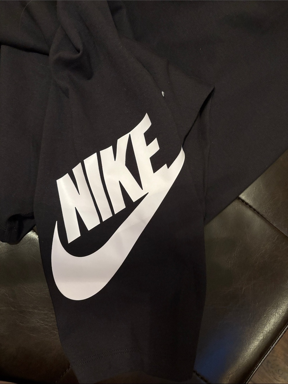 Nike Women Black Leggings with White Swoosh - Picture 5 of 5
